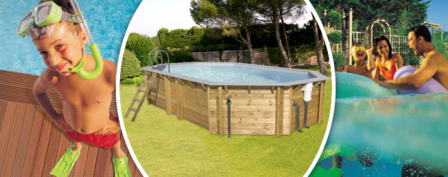 Piscine hors-sol bois BWT myPOOL ODYSSEA OCTO+ 640 H133cm margelles et liner gris - Avantages des piscines bois BWT myPOOL ODYSSEA