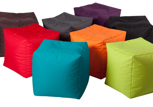 Pouf Jumbo Bag CUBE 40 x 40 x 40cm coloris orange - Jumbo Bag Un pouf hyper tendance au service de votre relaxation