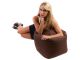 Pouf Jumbo Bag CUBE 40 x 40 x 40cm coloris chocolat