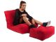 Fauteuil Jumbo Bag LAZY 65 x 65 x 110cm avec repose-pieds coloris rouge