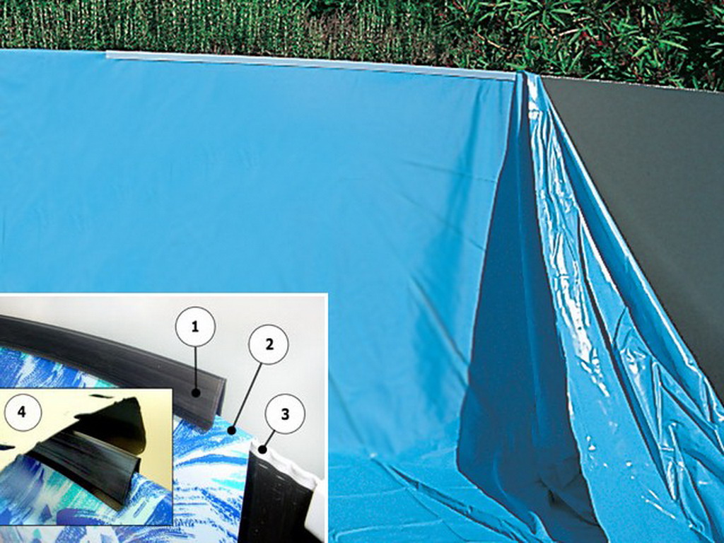 Liner piscine hors-sol Toi MAGNUM ovale 550 x 366 x 132cm coloris uni bleu