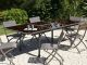 Table de jardin en aluminium TENDANCE avec rallonge 180 a 240 x 110 x 73cm coloris cappucino