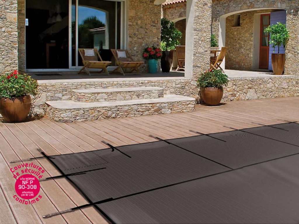 Couverture d'hivernage et de securite Albiges GRILLE FREEZE grise/noire forme geometrique (m²)