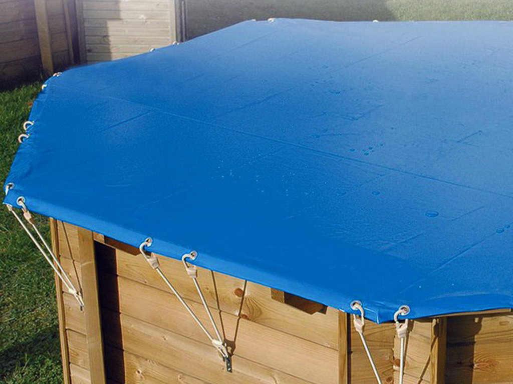 Couverture de securite UBBINK octogonale diametre 4.30m norme NFP 90-308 pour piscine bois Ubbink