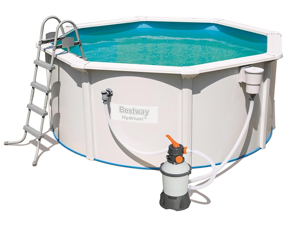 Kit piscine Bestway HYDRIUM STEEL WALL POOL ronde Ø300 x 120cm filtration a sable