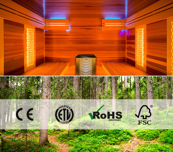 Sauna cabine vapeur et infrarouge Holl's HYBRIDE COMBI bois naturel - Sauna cabine vapeur Holl's HYBRIDE COMBI Ingénieux et polyvalent