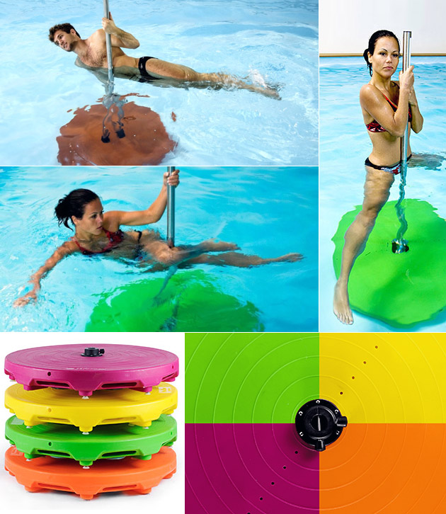 Barre sur plateforme Waterflex POOLBAR 190cm coloris orange pour aquafitness - Waterflex POOLBAR L'aqua jumping et l'aquastep à portée de main