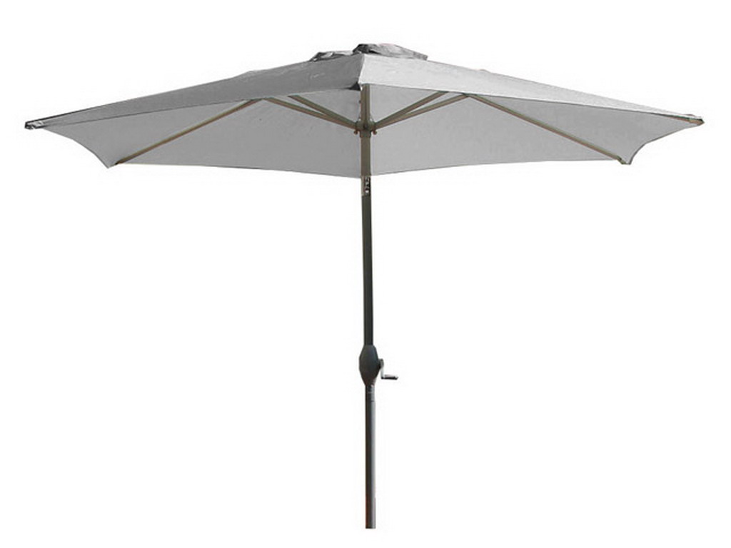 Parasol inclinable aluminium noir a manivelle Ø270cm toile coloris gris
