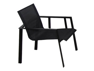 Fauteuil de jardin MIAMI 58 x 58 x 84cm aluminium et textilene noir