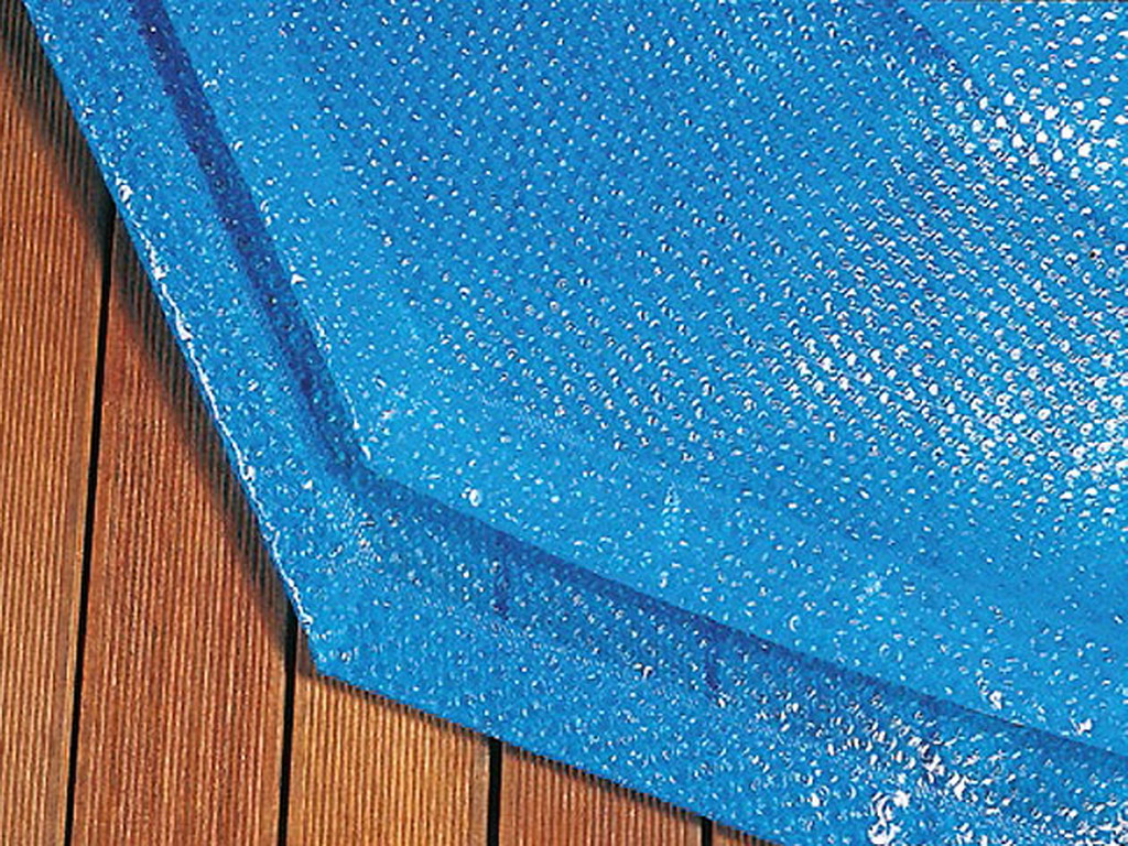 Couverture d'ete a bulles BWT myPOOL P-280 bordee pour piscine bois OCTO+ 510