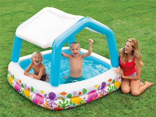 Piscine gonflable Intex AQUA dimensions 157 x 157 x 122cm avec paresoleil amovible