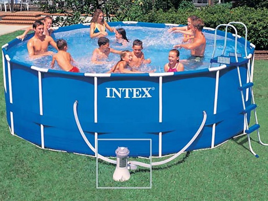 Kit piscine tubulaire Intex METAL FRAME ronde avec filtration a cartouche