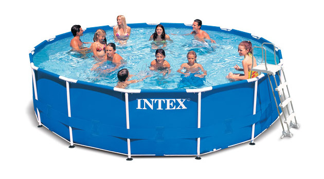 Kit piscine tubulaire Intex METAL FRAME ronde avec filtration a cartouche - Galerie photos et vidéo de la piscine hors-sol tubulaire Intex METAL FRAME