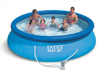 Kit piscine hors-sol autoportante Intex EASY SET ronde Ø396 x 84cm avec filtration debit 2m3/h