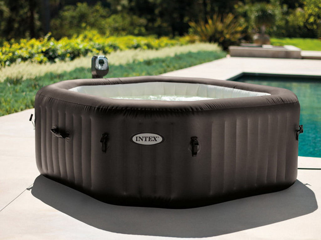 Spa gonflable Intex PURESPA JETS 6 places octogonal 218x71cm PVC lamine chocolat