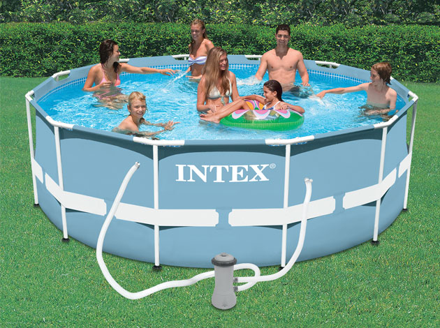 Kit piscine tubulaire Intex PRISM FRAME ronde Ø457 x 122cm filtration cartouche - Galerie photos et vidéo de la piscine hors-sol tubulaire Intex PRISM FRAME