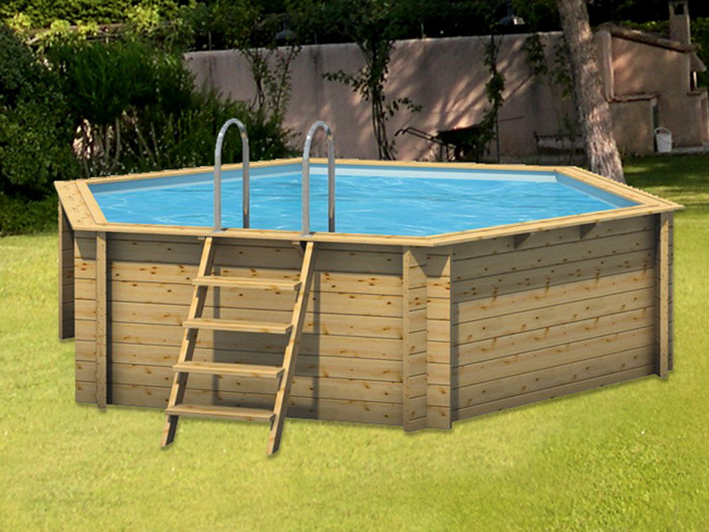 Piscine hors-sol bois BWT myPOOL HEXA 410 H120cm