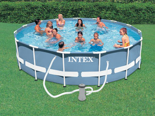 Kit piscine tubulaire Intex PRISM FRAME ronde Ø457 x 122cm filtration cartouche