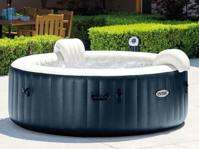 Spa Gonflable Intex Pure Spa Sahara 6 Places - Bulles, LED, Chauffage - Pour Jardin Détente
