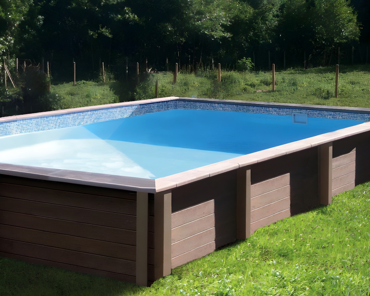 Kit piscine beton NATURALIS 3 rectangulaire 7,50 x 3.24 x 1.30 m aspect bois
