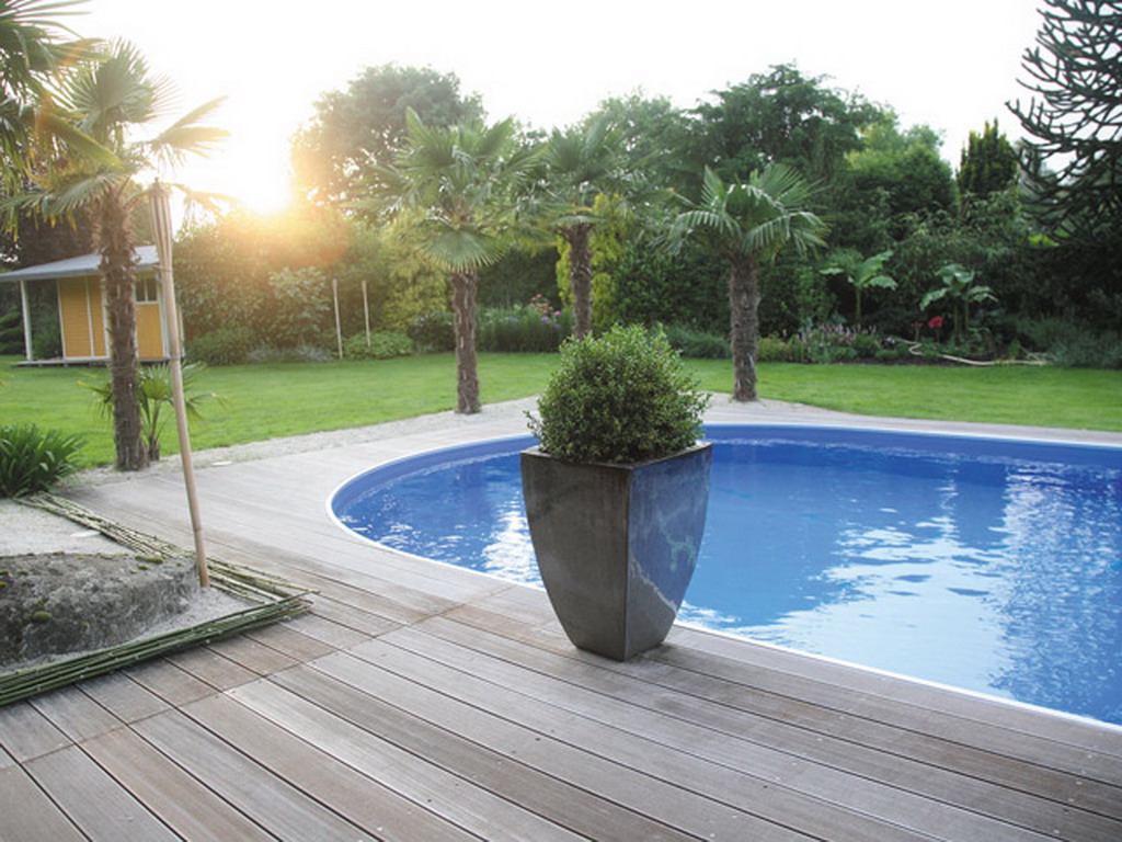 Kit piscine enterree AQUALUX acier ovale 7x3.50x1.20m