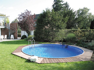 Kit piscine enterrée AQUALUX acier ronde 4.5 x 1.50m