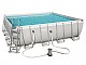 Kit piscine tubulaire Bestway POWER STEEL FRAME POOL carree 488x488x122cm filtration sable