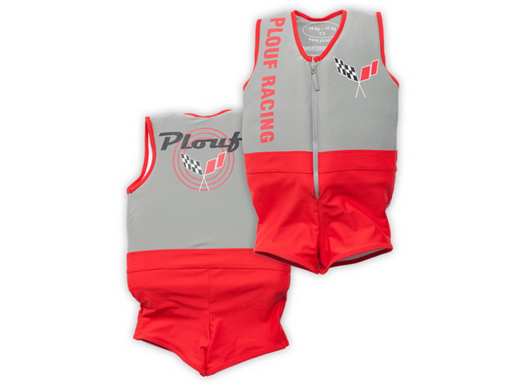 Maillot de bain flottant enfant PLOUF Flash Rouge garcon 3 ans (15/17kg)