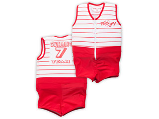 Maillot de bain flottant enfant PLOUF Swim Team Rouge garcon 3 ans (15/17kg)