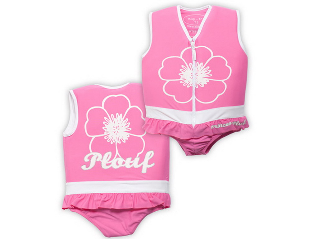 Maillot de bain flottant enfant PLOUF Princesse Rose fille 5 ans (19/21kg)