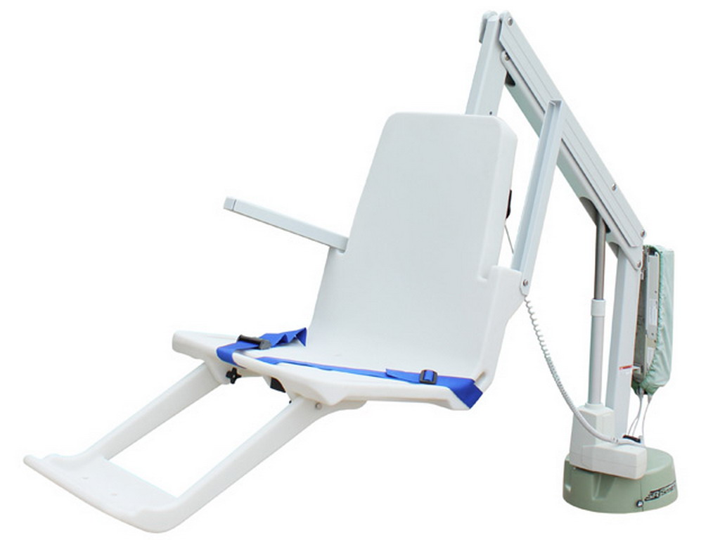 Elevateur piscine a verin motorise autonome UNIFIX Hexagone personne a mobilite reduite