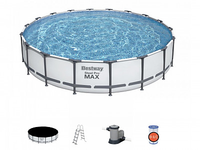 Kit piscine complet hors-sol tubulaire Bestway STEEL PRO MAX POOLS ronde Ø549x122cm