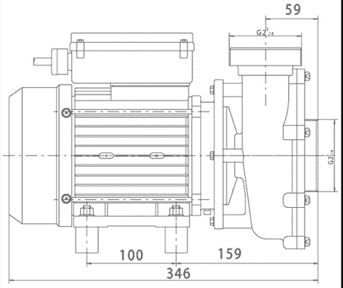 Pompe filtration 25m³/h Solubloc 20 compatible Desjoyaux P25 - Dimensions et performances de la pompe filtration 25m³/h Solubloc 20 compatible Desjoyaux P25