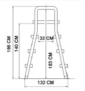 echelle avec plateforme de 1,20 a 1,33m SCP piscine hors-sol - Dimensions de l'échelle pour piscine hors sol avec plateforme 