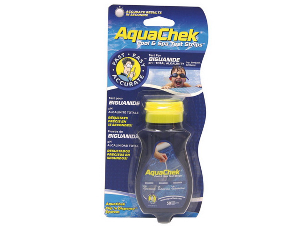 Testeur bleu Aquachek pour piscine traitee au phmb