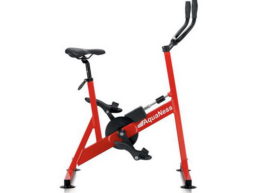 Velo d'aquabike AquaNess piscine V2 rouge