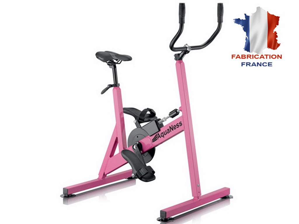 Velo d'aquabike AquaNess piscine V2 rose