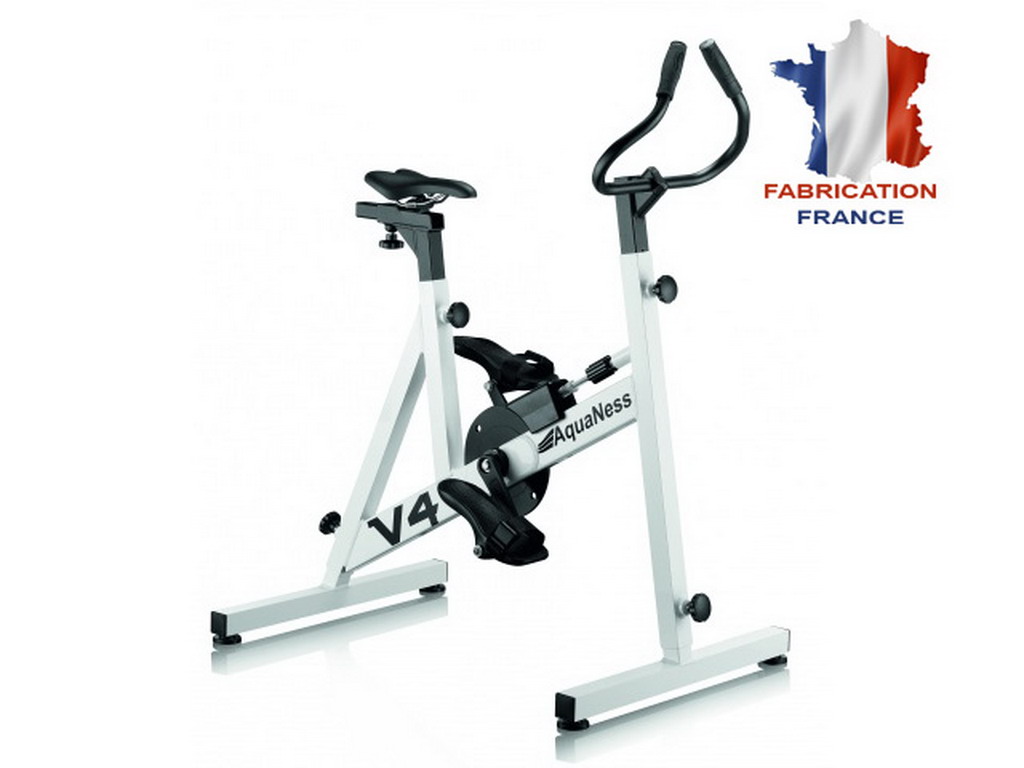 Velo d'aquabike AquaNess piscine V4 blanc