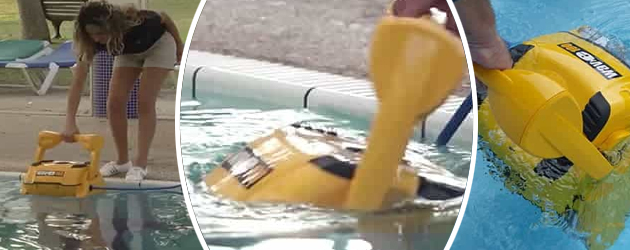 Robot piscine electrique Dolphin WAVE 100 avec telecommande et chariot - Robot piscine électrique Dolphin WAVE 100 Le nettoyage autonome et sans effort