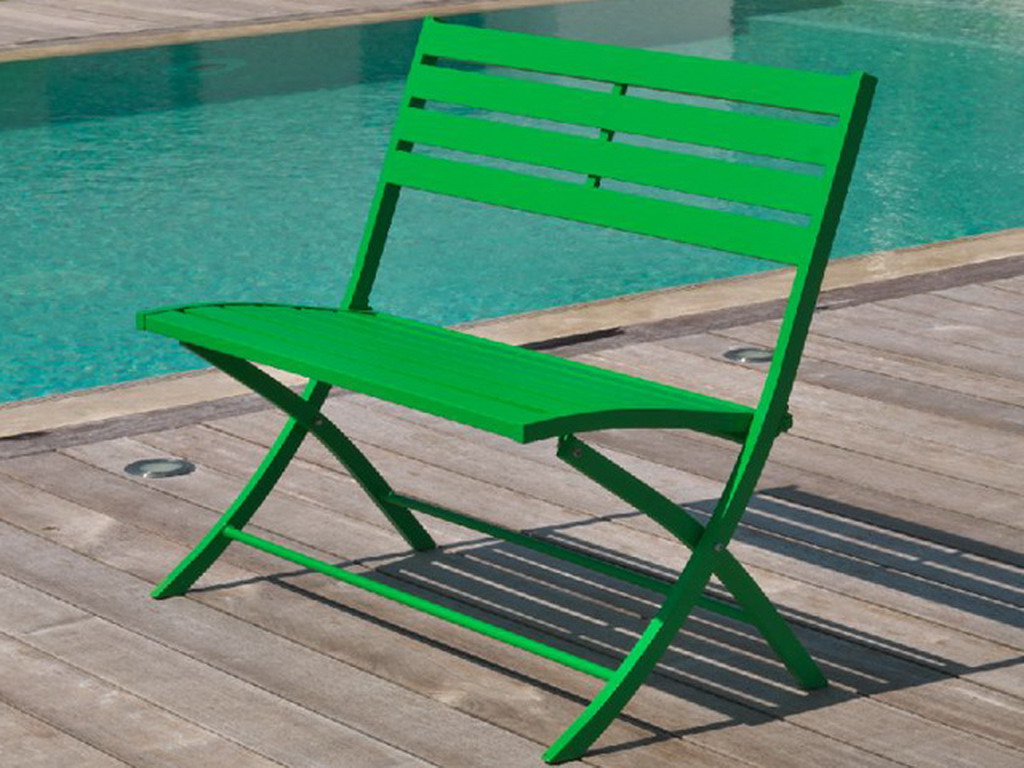 Banc pliant MARIUS en aluminium Vert prairie