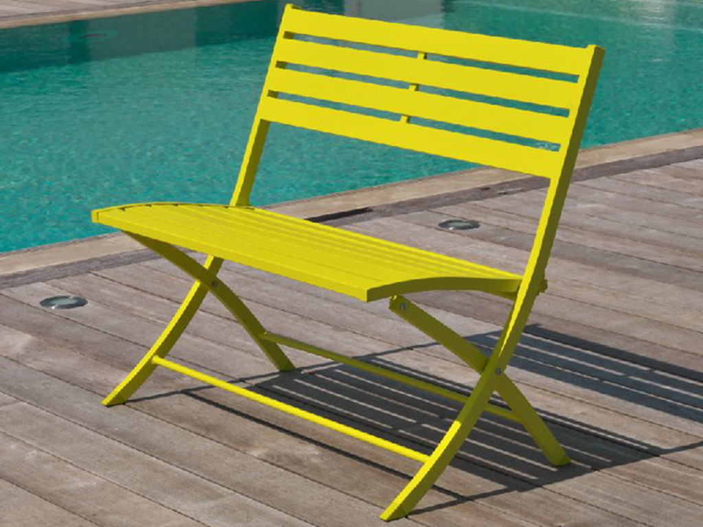 Banc pliant MARIUS en aluminium Jaune