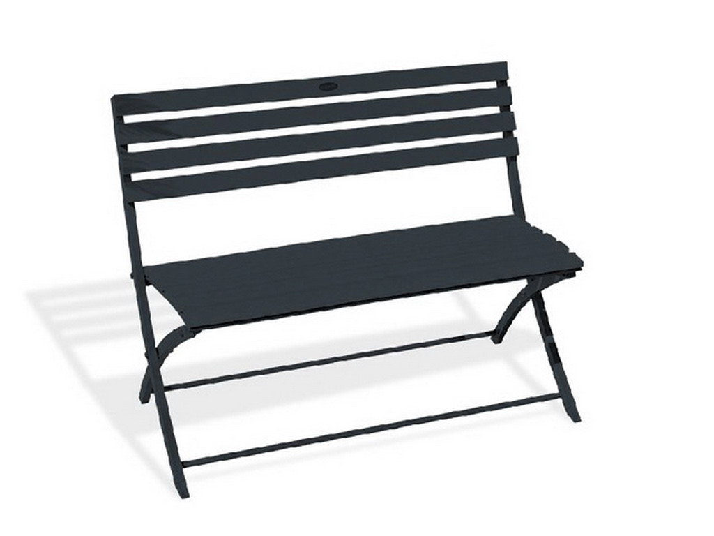 Banc pliant MARIUS en aluminium Gris anthracite