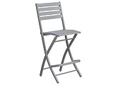 Chaise de bar pliante MARIUS en aluminium Gris metal