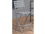 Chaise de bar pliante MARIUS en aluminium Gris metal - Autre vue