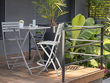 Chaise de bar pliante MARIUS en aluminium Gris metal - Autre vue