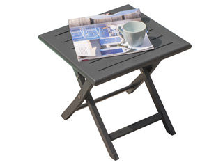 Image Table basse de jardin pliante MARIUS en aluminium Gris anthracite