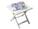 Table basse de jardin pliante MARIUS en aluminium Blanc