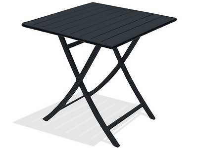Image Table pliante carree MARIUS en aluminium Gris anthracite