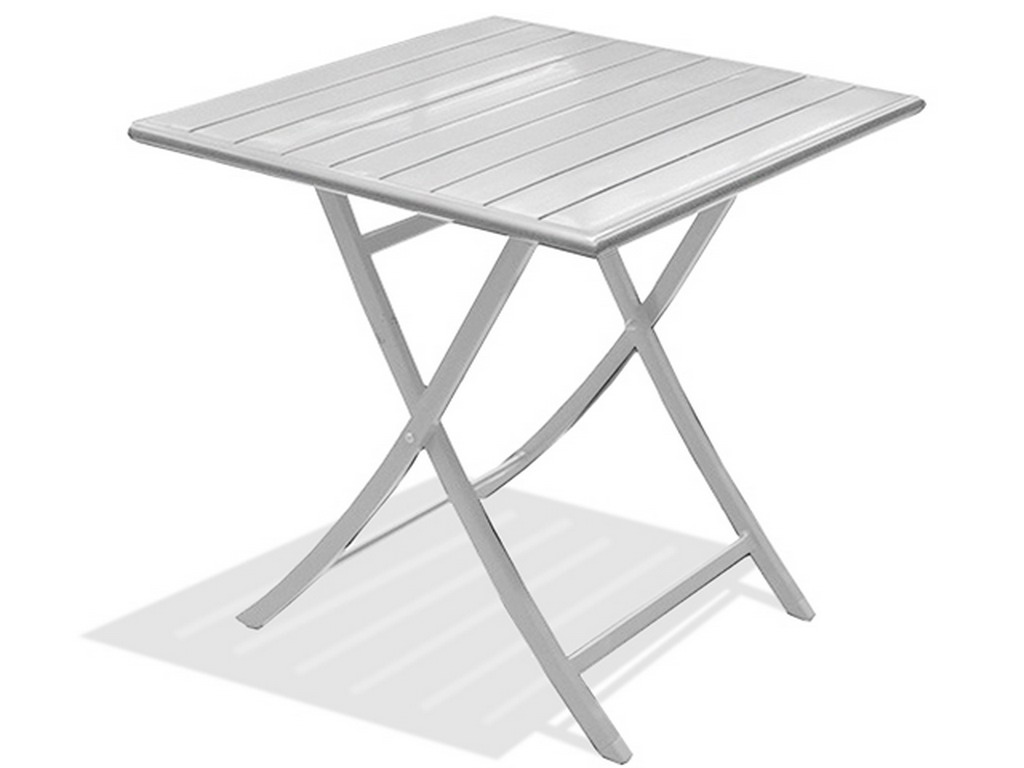 Table pliante carree MARIUS en aluminium Gris metal
