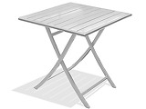Table pliante carree MARIUS en aluminium Gris metal